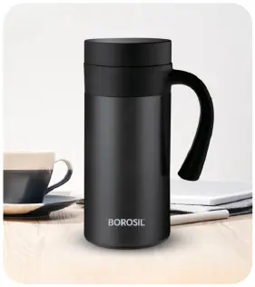 Borosil CafeTime Mug, Stainless Steel Insulated Travel Mug