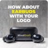 earbuds with logo